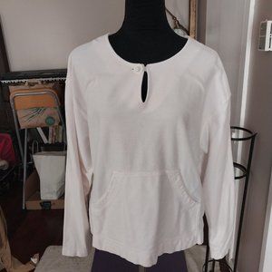 Liz & Co. White Cotton Sweatshirt | Size XL